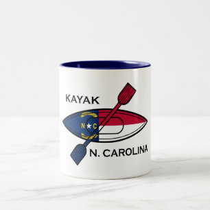 Kayak North Carolina Flag Zweifarbige Tasse