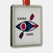 Kayak Ohio Flag Ornament Aus Metall (Rechts)