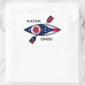 Kayak Ohio Flag Rechteckiger Aufkleber (Tasche)