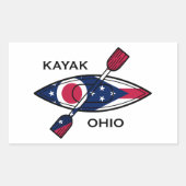 Kayak Ohio Flag Rechteckiger Aufkleber (Vorderseite)