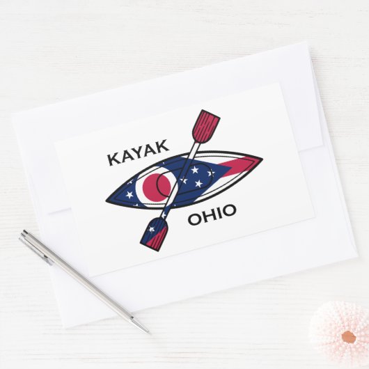 Kayak Ohio Flag Rechteckiger Aufkleber (Umschlag)
