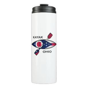 Kayak Ohio Flag Thermosbecher