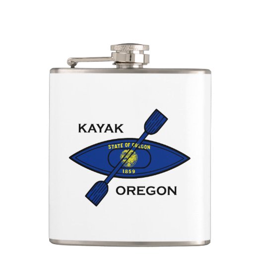 Kayak Oregon Flag Flachmann (Vorderseite)