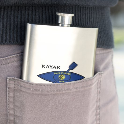 Kayak Oregon Flag Flachmann (Beispiel)