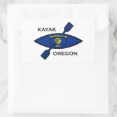 Kayak Oregon Flag Rechteckiger Aufkleber (Tasche)