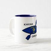 Kayak Oregon Flag Zweifarbige Tasse (Vorderseite Links)