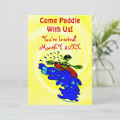 Kayak Paddle Fun Party Einladung (Stehend Vorderseite)