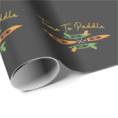 Kayak Paddling Time Whitewater Paddle Boat Lover Geschenkpapier (Rolleneckpunkt)
