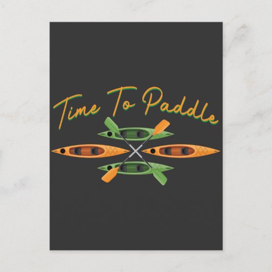Kayak Paddling Time Whitewater Paddle Boat Lover Postkarte (Vorderseite)