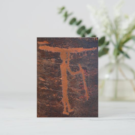 Kayak Petroglyph Postkarte (Stehend Vorderseite)