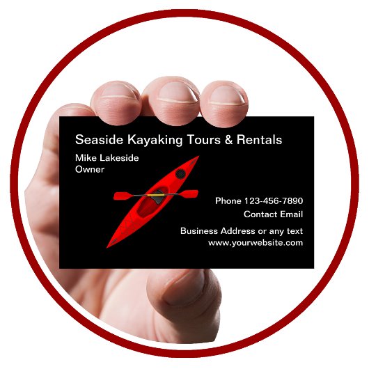 Kayak Rental Water Sports Business Card Design Visitenkarte