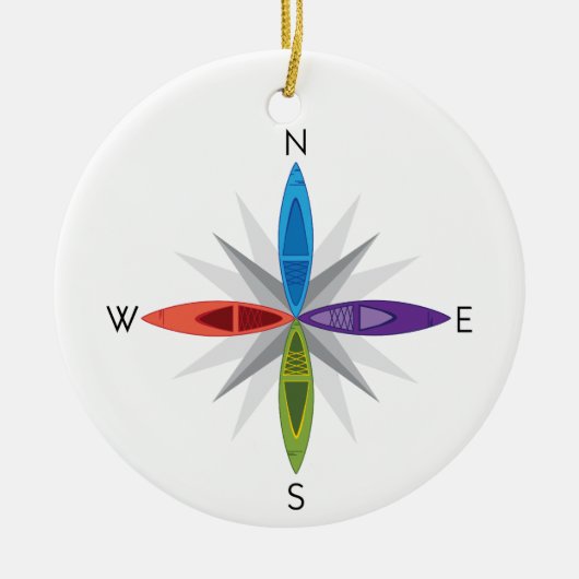 Kayak-Richtung Keramik Ornament (Vorne)