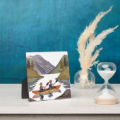 Kayak Ride am See | Bergwelt Wasserfarbe Fotoplatte (InSitu)