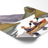 Kayak Ride am See | Bergwelt Wasserfarbe Poster (Ecke)