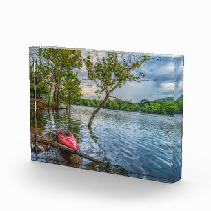 Kayak schwimmend am Tischtennissee Fotoblock