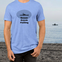 Kayak Silhouette Ocean Kayaking Fischen Tri-Blend Shirt
