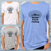 Kayak Silhouette Ocean Kayaking Fischen Tri-Blend Shirt