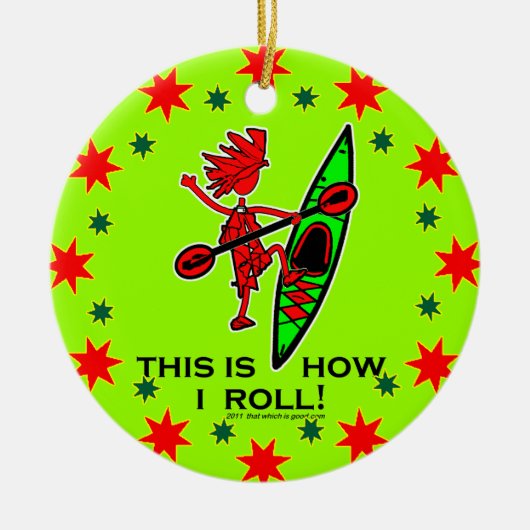 Kayak so Roll II Keramik Ornament (Vorne)