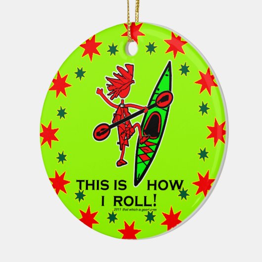 Kayak so Roll II Keramik Ornament (Links)