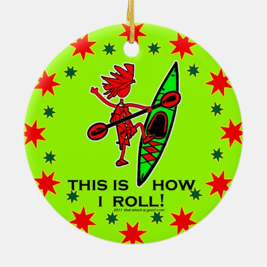 Kayak so Roll II Keramik Ornament (Hinten)