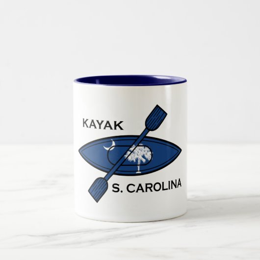Kayak South Carolina Flag Zweifarbige Tasse (Mittel)