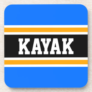 KAYAK Sportlicher Spaß Helles Blau Orange Schwarze Getränkeuntersetzer