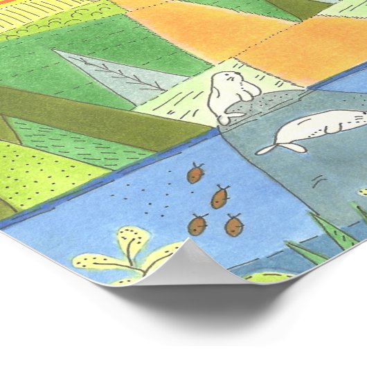 Kayak Sunrise mit Siegeln Happy Place Poster (Ecke)