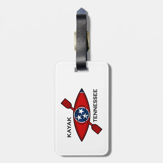 Kayak Tennessee Flag Gepäckanhänger (Rückseite vertikal)