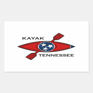Kayak Tennessee Flag Rechteckiger Aufkleber