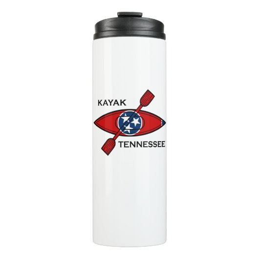 Kayak Tennessee Flag Thermosbecher (Vorderseite)
