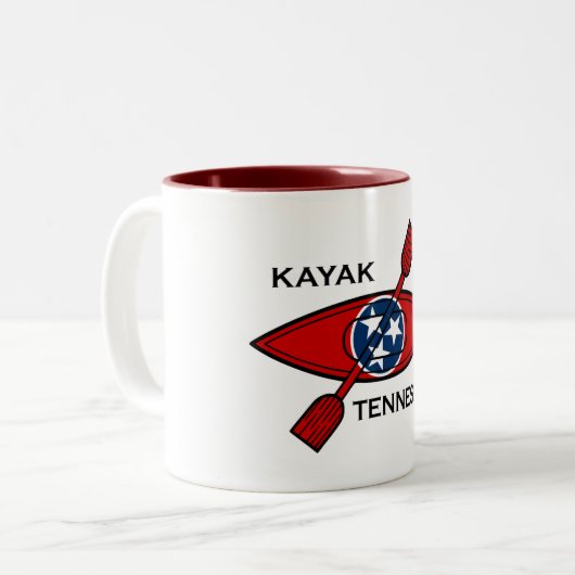 Kayak Tennessee Flag Zweifarbige Tasse (Vorderseite Links)