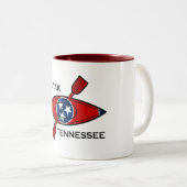 Kayak Tennessee Flag Zweifarbige Tasse (VorderseiteRechts)