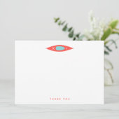 Kayak und Paddles in Aqua und Coral Danke, Karte (Stehend Vorderseite)