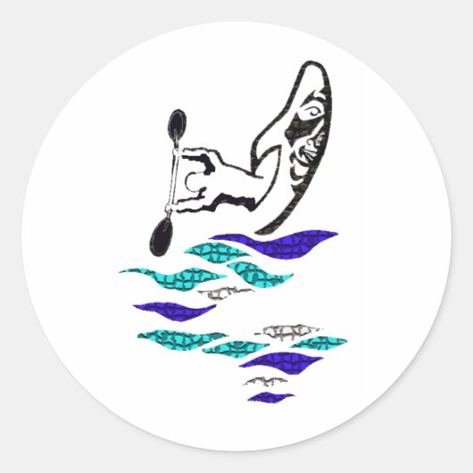 Kayak View Runder Aufkleber (Vorderseite)