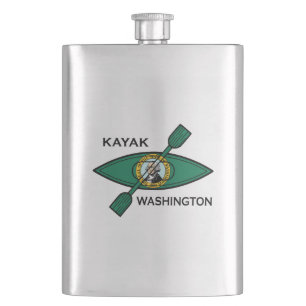 Kayak Washington Staatsflagge Flachmann