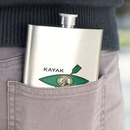 Kayak Washington Staatsflagge Flachmann (Beispiel)