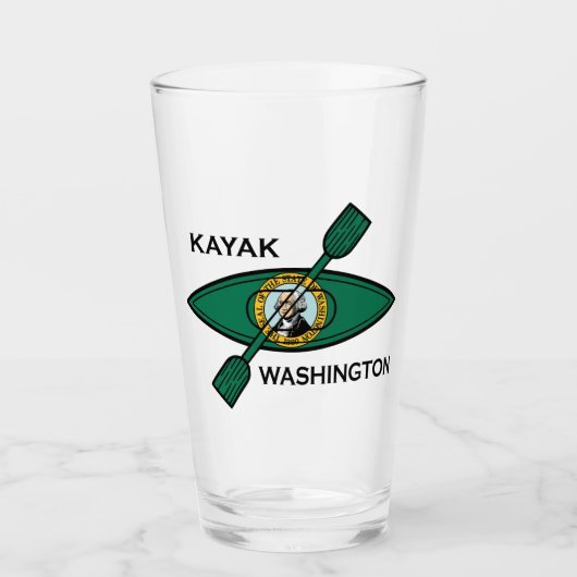 Kayak Washington Staatsflagge Glas (Vorderseite)