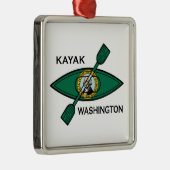 Kayak Washington Staatsflagge Ornament Aus Metall (Rechts)