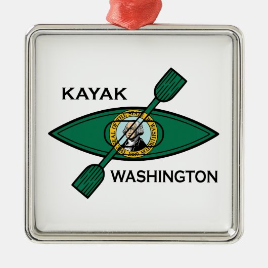 Kayak Washington Staatsflagge Ornament Aus Metall (Vorne)