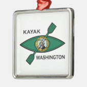 Kayak Washington Staatsflagge Ornament Aus Metall (Links)