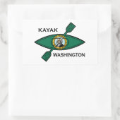 Kayak Washington Staatsflagge Rechteckiger Aufkleber (Tasche)