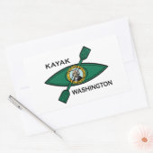 Kayak Washington Staatsflagge Rechteckiger Aufkleber (Umschlag)