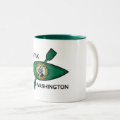 Kayak Washington Staatsflagge Zweifarbige Tasse (VorderseiteRechts)