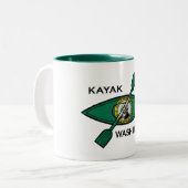 Kayak Washington Staatsflagge Zweifarbige Tasse (Vorderseite Links)