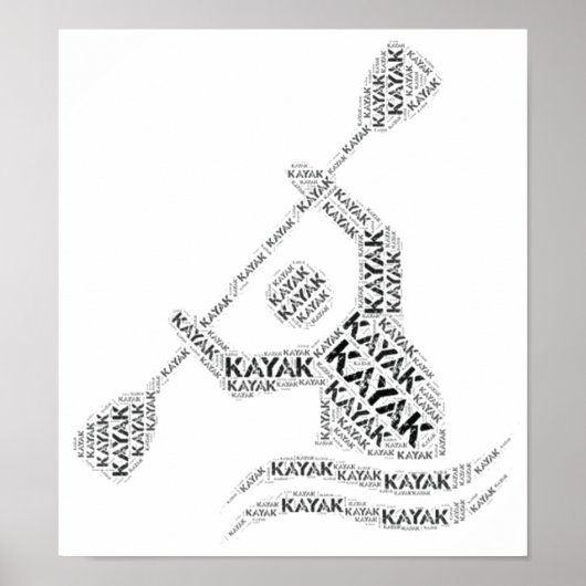 Kayak Wortsbild Poster (Vorne)