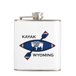 Kayak Wyoming Flag Flachmann
