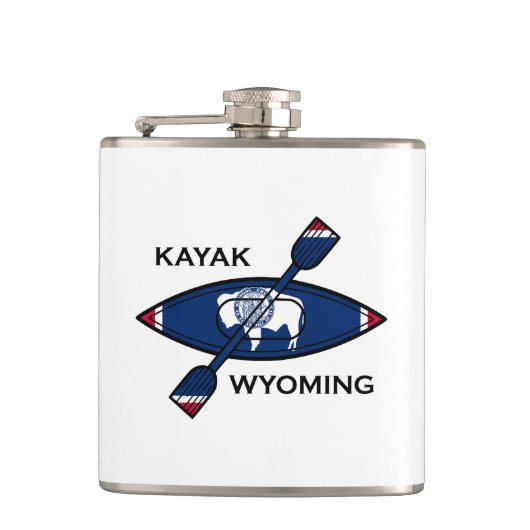 Kayak Wyoming Flag Flachmann (Vorderseite)