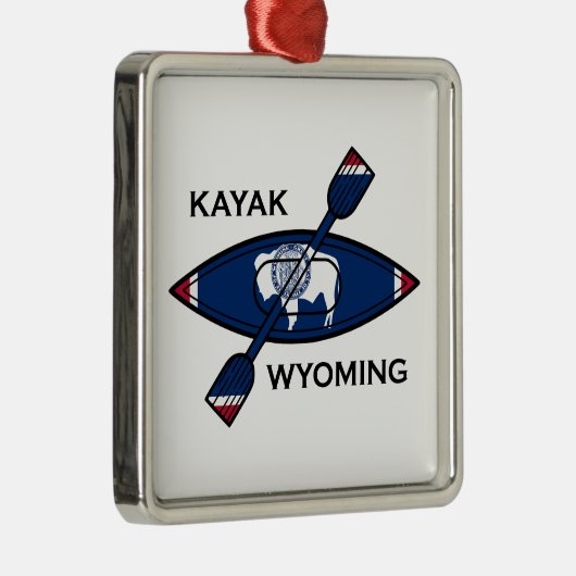 Kayak Wyoming Flag Ornament Aus Metall (Rechts)