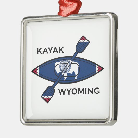 Kayak Wyoming Flag Ornament Aus Metall (Links)