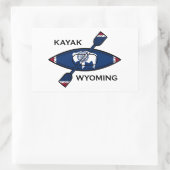 Kayak Wyoming Flag Rechteckiger Aufkleber (Tasche)